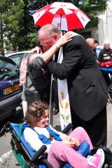 2011 Lourdes Pilgrimage - Archbishop Dolan with Malades (29/267)